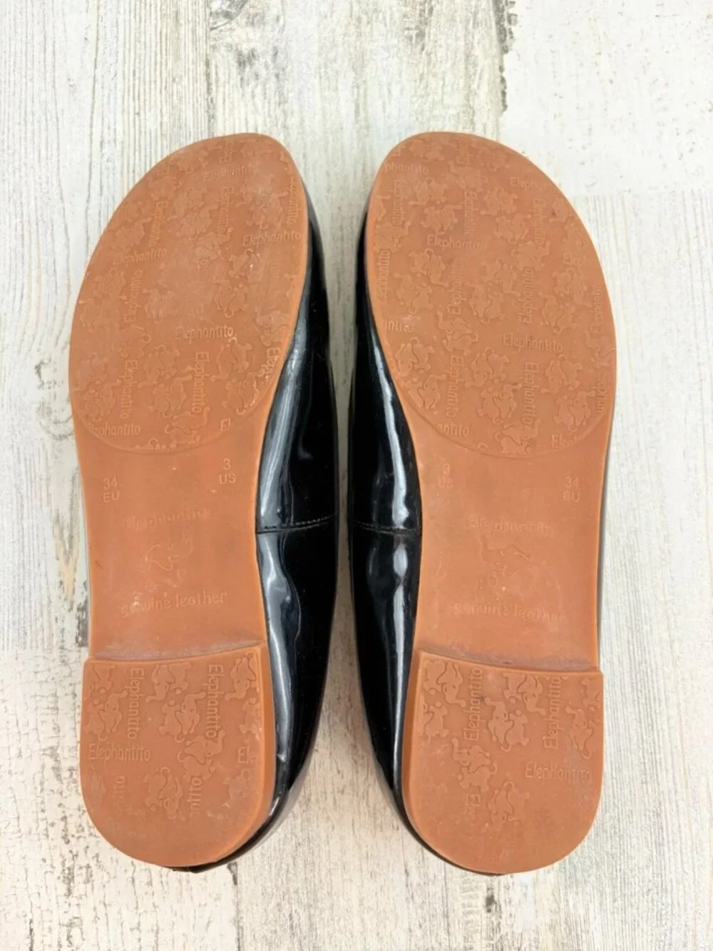 Elephantito Black Patent Ballet Flats Shoes Girls Sz 34 3